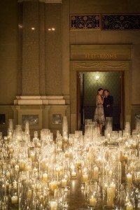 Candles at the Vogue Engagement Party at historic NYC Event Space